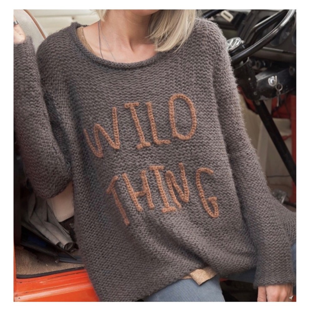 Wooden Ships Paola Buendia Wild Thing Mohair Wool Blend Knit Sweater Grey Womens